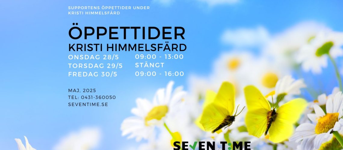 Maj 28, 2024 Tel 0431-360050 seventime.se